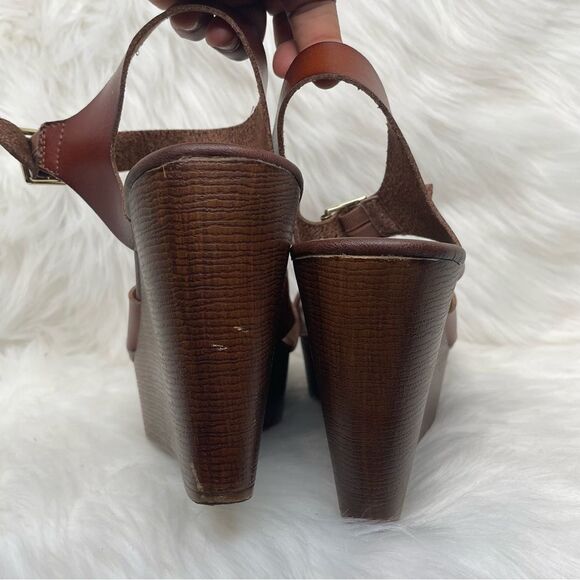 Steve Madden Brown Petrina Wedge Sandal Size 9.5 - Picture 9 of 12